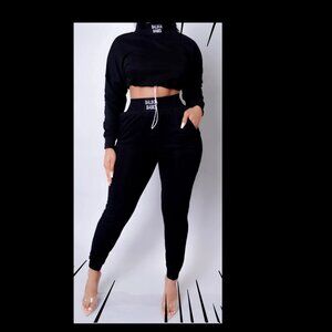 Two Piece Switching Up Fly Pant Suit